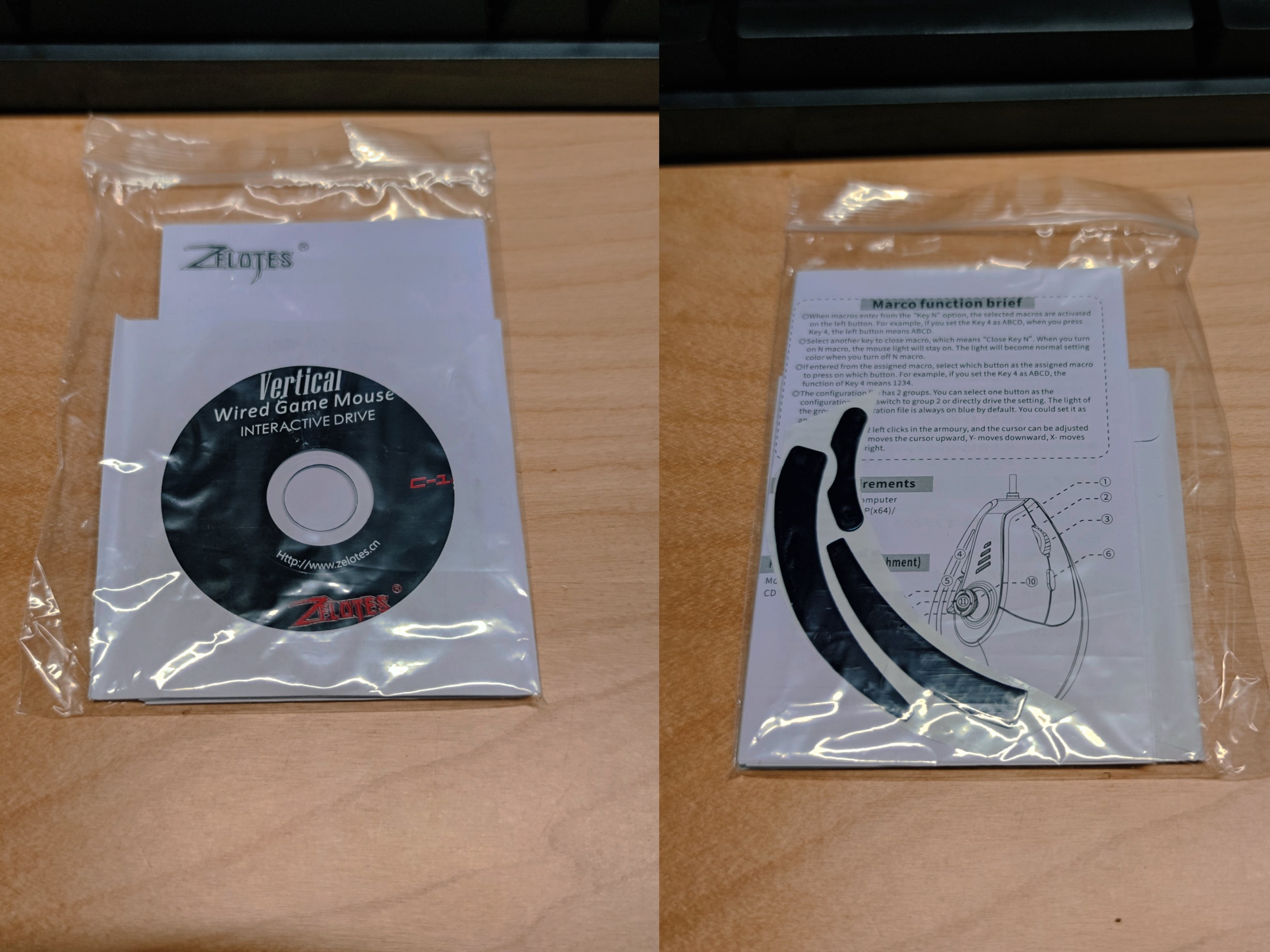 Photo of the manual and driver disk